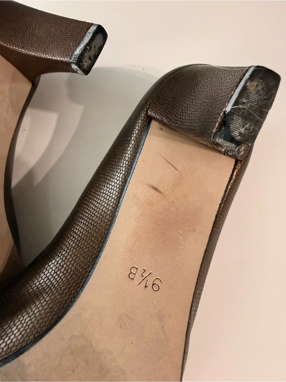 3 pairs Escada vintage heels. Need new heel tips. Two are 9.5, black studded- 9
